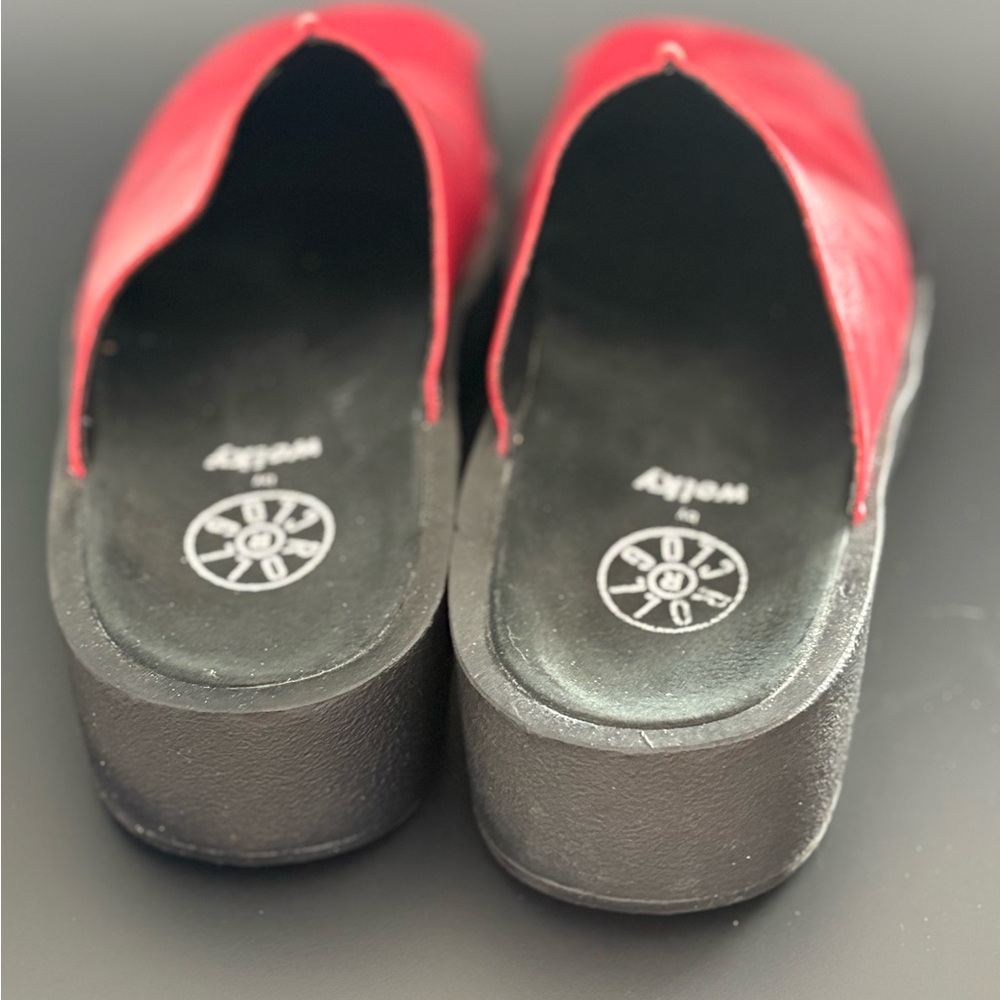 WOLKY RARE “ROLL CLOG” MULES EU 41 RED - Picture 3 of 12